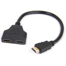 Male to 2 Female Connector Cable Converter Plug for HDTV LCD Monitor