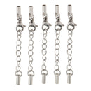Pack of 5PCS Stainless Steel Jewelry Extenders Bracelet Lobster Clasp Cords Ends For Crafts 2.2mm