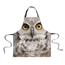 Women Men Fashionable Animal Cooking Craft Bar Adjustable Neck Strap Apron Waiter Chefs Kitchen Bib Owl Print Design