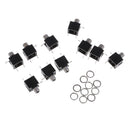 10Pcs/set 3.5mm PCB Panel Mount Stereo Jack Female Socket Connector Earphone Mono TS Jack Socket Adapter