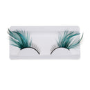 Pair Of False Feather Exaggeration Cosmetic Eyelashes Extensions Makeup Fancy Dress Halloween Cosmetic Tools 5-30MM Green