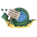 Exquisite Resin Holding Sign Shaking Eyes Snail Home Garden Decorative Craft Lawn Statues-Slow Down and Enjoy The Garden