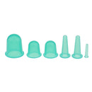 Set Of 6PCS Portable Easy Adsorption Silicone Cuppings Swelling Pain Swelling Reliever Green