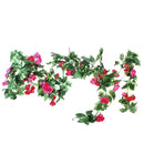 Artificial Stimulation Rose Vine Home Garden Fences Gazebos Wedding Party Restaurant Decor Pack of 6PCS Rose Red