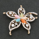Fahion Alloy Rhinestone Maple Leaf Flower Pearls Brooch Pin Christmas Party Gift