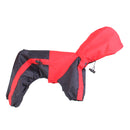 Lightweight PU Leather 4 Buttons Closure Dog Puppy Raincoat Poncho Pet Supplies Red + Black XS