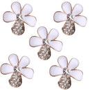 10 Pieces Crystal Flower Embellishments Flatback Scrapbook Craft DIY Decor