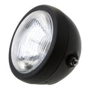 Vintage Motorcycle LED Headlight With Oblique Net Cover White Lens