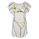 Funny Yellow Duck Bikini Cover Up T Shirt Tee Tops Pajamas Party Beachwear