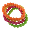 Novelty 4 Strands 1980s Party Plastic Neon Beads Bracelet 4 In 1 Fancy Dress