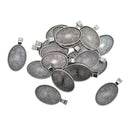 20 Pieces Oval Pendant Trays - 20 x 30 mm - Antique Silver, Pendant Blanks Cameo Bezel Cabochon Settings - for DIY Jewelry Making Necklace Bracelet Findings