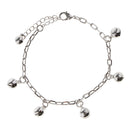 22.5cm Silver Small Bells Anklets Bracelet Women Craft Metal Ankle Chain