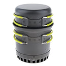 2pcs Aluminum Foldable Camping Hiking Cookware Set Mess Kit Cooking Pot Bowl