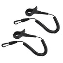 2 Pieces/ Set Coiled Kayak Canoe Oar Paddle Leash Safety Fishing Rod Coil Tether with Hook Clip
