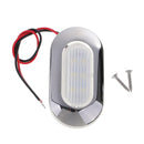 3X1.25" Blue LED Oblong Courtesy Light Stainless Steel Trim Marine Boat 12V