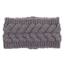 Women Girls Winter Yoga Headdress Knotted Stretchable Headband Ear Warmer Headband Headpiece Gray