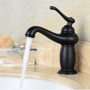 Decorative Retro Bathroom Basin Mixing Water Taps Black Water Faucets Antique Brass