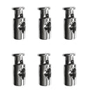 6 Pieces Metal Barrel String Cord Locks Single Hole Drawstring Toggle Spring Clasp Stop End