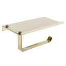 Wall Mounted Stainless Steel Toilet Tissue Paper Holder Phone Shelf Gold