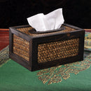 Bamboo Weaved facial tissue napkin box toilet paper dispenser case holder