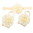 1 Set of 3PCS Baby Infant Headband Foot Flower Elastic Hair Band Accessories Photography Props Head Decor Accessory Beige