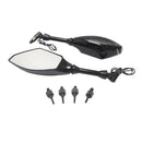1 Pair Motorcycle Rear View Side Mirrors With Turn Light Screw Adapters
