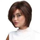 Elegant Women Girls Short Natural Looking Layered Synthetic Hair Wigs With Cap Dark Brown Face Frame Style Costume Party Daily Wear Use
