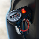 12V Car Auto Motorbike Digital Voltmeter with Red LED Illuminated Switch