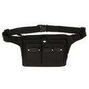 PRO Canvas Salon Stylist Hairdressing Tools Waist Belt Bag Scissors Shears Comb Brushes Organizer Case Multiple Pocket Holder Black
