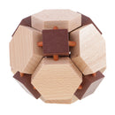 Intellectual Wooden Kong Ming Lock 3D Puzzles Brain Teaser Toy for Kids/Adults Desk Accessories -Unlock The Ball