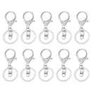 10 Pieces Lobster Snap Trigger Swivel Clips Hook Clasps Keychain Key Ring Plated Silver With 8 buckle