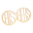 Pair Wedding Hers His Wooden Coaster Holder Coffee Tea Drinks Cup Mat Carved Pad