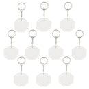 10Pieces Octagon Shape Blank Insert Photo Picture Frame Split Ring Keychain