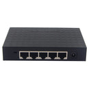 5 Ports RJ45 Desktop Fast Ethernet Network Switch Plastic Enclosure Hub Black