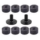 8Pieces Drum Cymbal Pads Felts + 2Pieces Cymbal Stand Sleeve for Drummer Kit