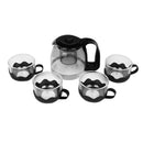Heat Resistant Clear Glass Flower Kung Fu Teapot 4pcs Teacups Set with Steel Infuser