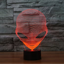 LED 3D Illuminated Outer Space Creature Illusion Light Desk Micro USB Lamp Night 7 Color Change