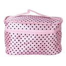 Women Girls Ladies Pink Black Dot Charms Travel Cosmetic Bag Jewelry Organiser Makeup Bag