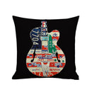 Vintage Cotton Linen Throw Pillow Case Waist Bolster Cushion Cover Guitar