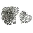 6 Pieces Tibetan Silver Heart Pendant Jewelry Making Charms Extra Large Pendants