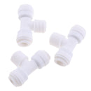 3Pieces Tube Ball Valve Quick Connect Fitting 1/4-Inch Push in to 1/4-Inch Thread 3-Way Connector Valve Start RO Water System