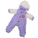 Fashion Doll Clothing Long Sleeve Jumpsuit with Hat for 14.5in American Girl Doll Purple