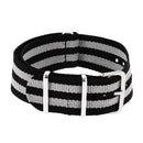 Durable Nylon Watch Band Strap 22mm Black Gray