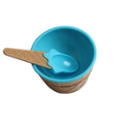 Blue Plastic Ice Cream Sundae Dish Bowl with Matching Spoon Kids Children Summer Party Dessert Cup Cone