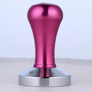 Stainless Steel Flat Base Aluminum Coffee Tamper Coffee Bean Handle Press Tool Coffee Maker Accessory Rose Red