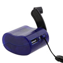 Mini Electric Power Emergency Charger Hand Crank Dynamo Power Supply with USB Port For MP3 / MP4 Player,Phones Blue