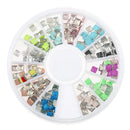 3D Nail Art DIY Glitter Decoration Stickers Square Rivet Shaped