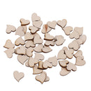 Pack of 50pcs Natural Wooden Love Heart Shape Cutout DIY Craft Rustic Wedding Decorations