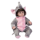 42cm Simulation Silicone Newborn Baby Girl Doll in Gray Jumpsuit Kid Sleeping Playmate
