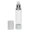 50ML Capacity Portable Airless Lotion Bottle Refillable Sunscreen Lotion Container For Outdoor Sports Hiking Camping Silver